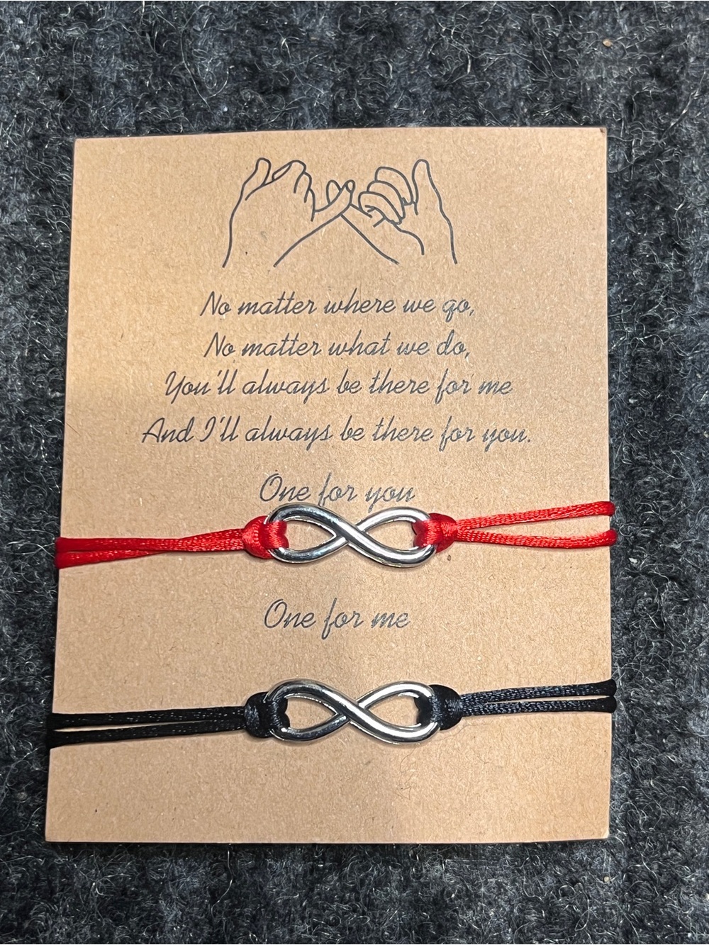 2pc Infinity Friendship Bracelets Adjustable Matching Couple Gift Set